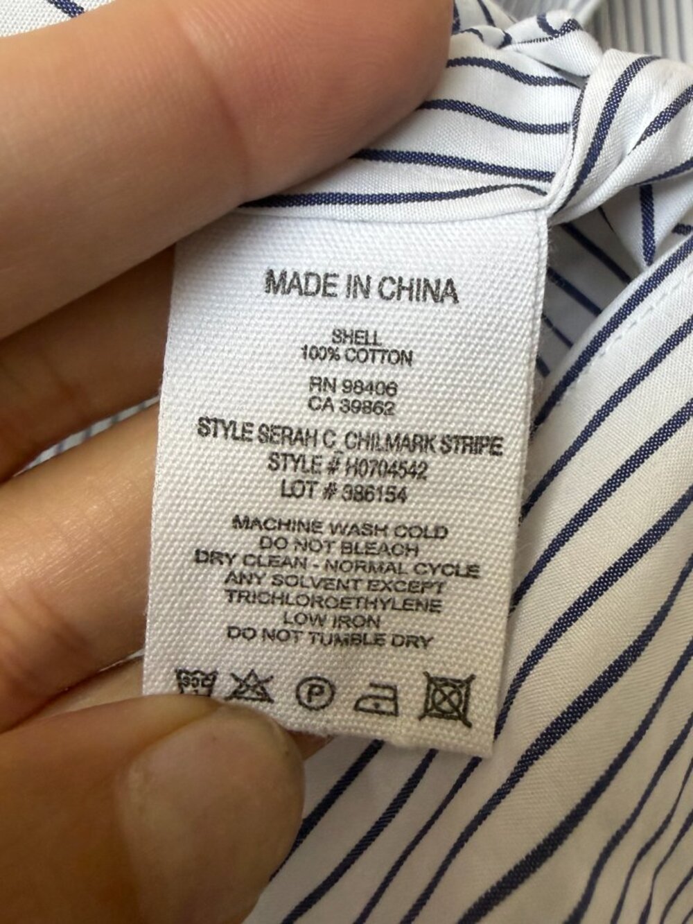 Theory Serah Stripe Cotton Side Tie Shirt Size S - Picture 4 of 5